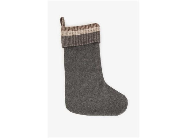 Julestrømpe beige ull beige/rutet assortert 