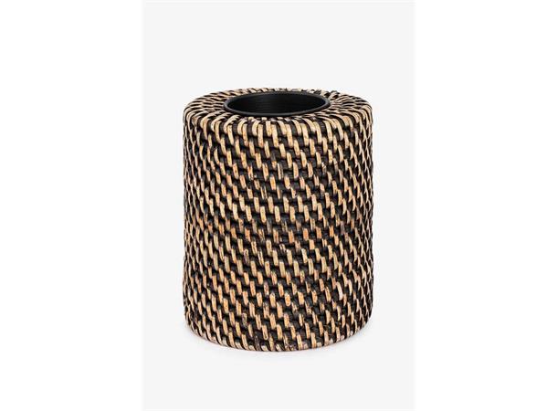 Rattan Minico telys holder høy Rund telysholder  H12cm B10cm 
