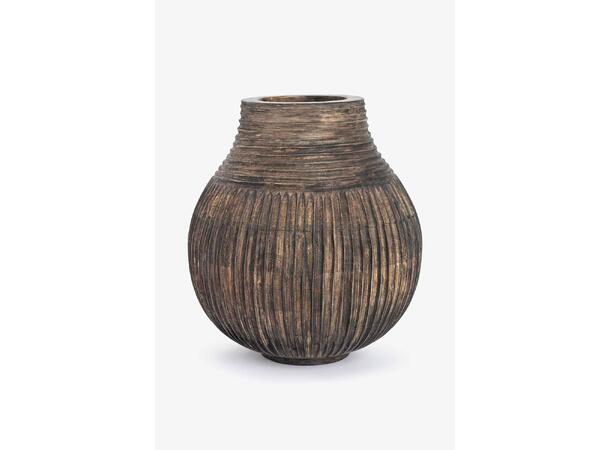 Krukke Striatus i tre H 30cm med grov struktur 