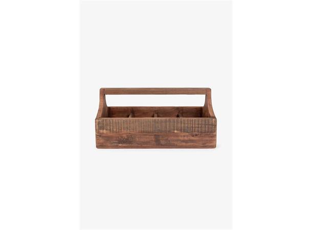 Trekasse Rovere med  4  rom og hank Brun L46cm B20cm H24cm 