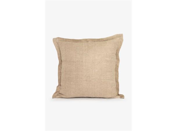 Putetrekk Herringbone lin beige fiskebensvevet 50x50 