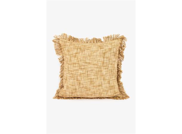 Putetrekk Milano grov melert med frynser Sennep melert med frynser 50x50 cm 
