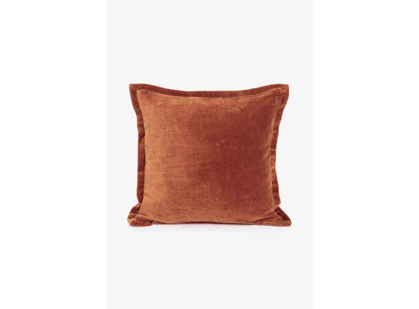 Putetrekk Arlon 50 i velour med flat kant cinnamon 50x50 