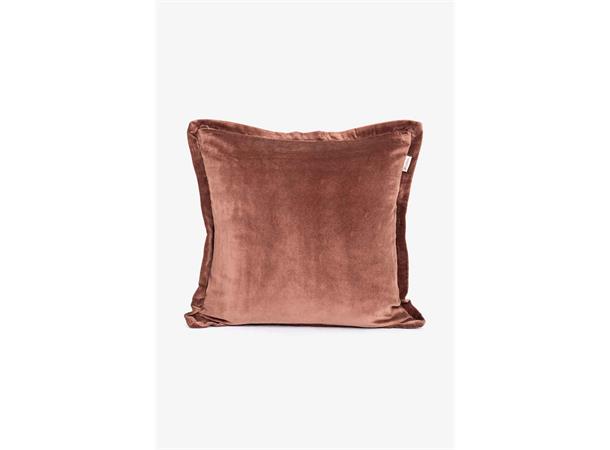Putetrekk fløyel bomull Marone med flat kant 50x50cm 