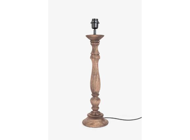 Bordlampe Brussel i mørkt tre klassisk smal trelampe H 70 cm 