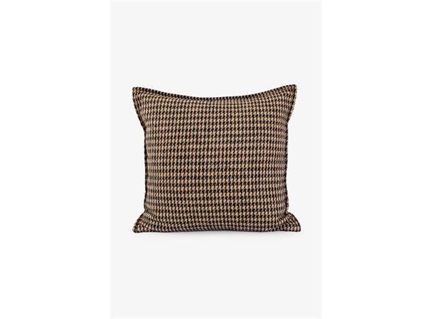 Putetrekk hundetann ull beige/svart hundetann 50x50 