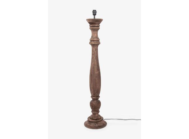 Gulvlampe Brussel i mørkt tre klassisk trelampe H 125 cm 