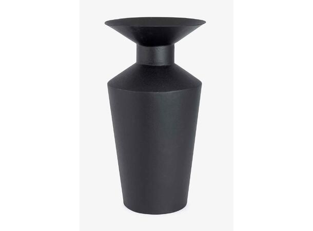 Metallvase Columnae i sort Høyde 39cm 