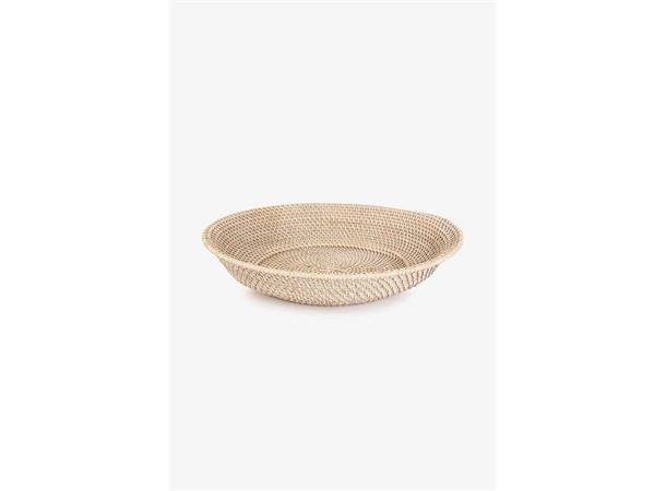 Kurv rund stor Rattan naturfarget Ø 40 cm 