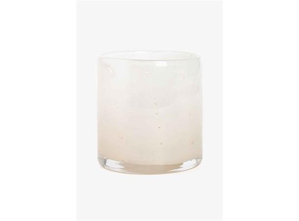Telysholder creme Offwhite glass til telys 10x10 cm 