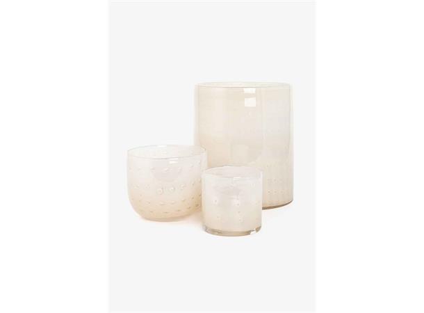 Vase creme Offwhite rett glass vase 20x20x23 cm 