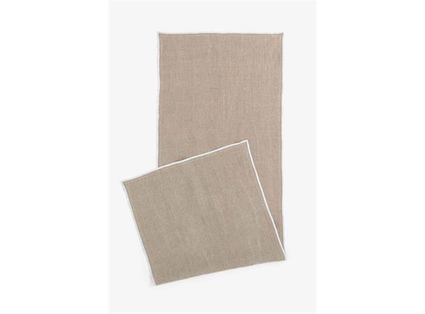 Løper i lin 50x140 cm Grov lin med overlock 
